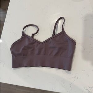 TNA taupe sports bra
